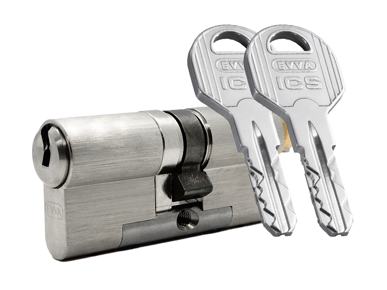 

Цилиндр EVVA ICS ключ-вертушка с функцией Vario (размер 71x66 мм) - Никель (5+5 ключей), Серый