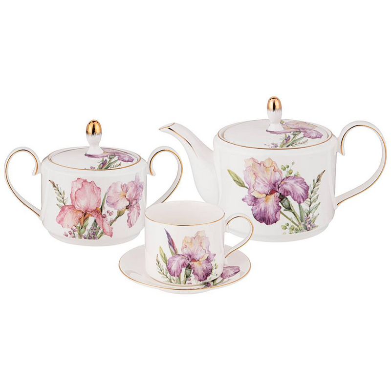 

Чайный сервиз с чайником, "Irises" Lefard, на 6 персон, 590-331, Розовый