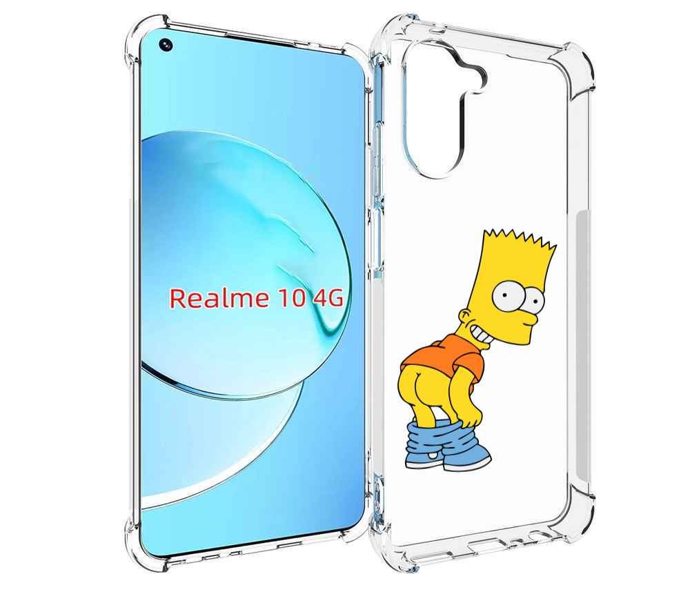 

Чехол MyPads барт-симпсон-довольный для Realme 10, Прозрачный, Tocco