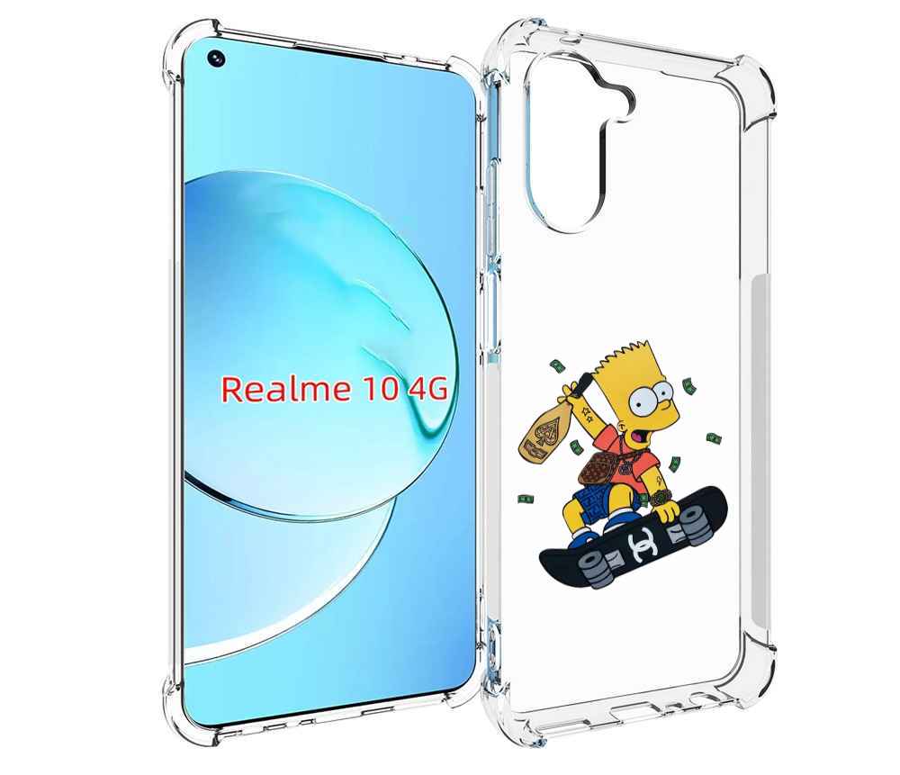 

Чехол MyPads барт-скейтер детский для Realme 10, Прозрачный, Tocco