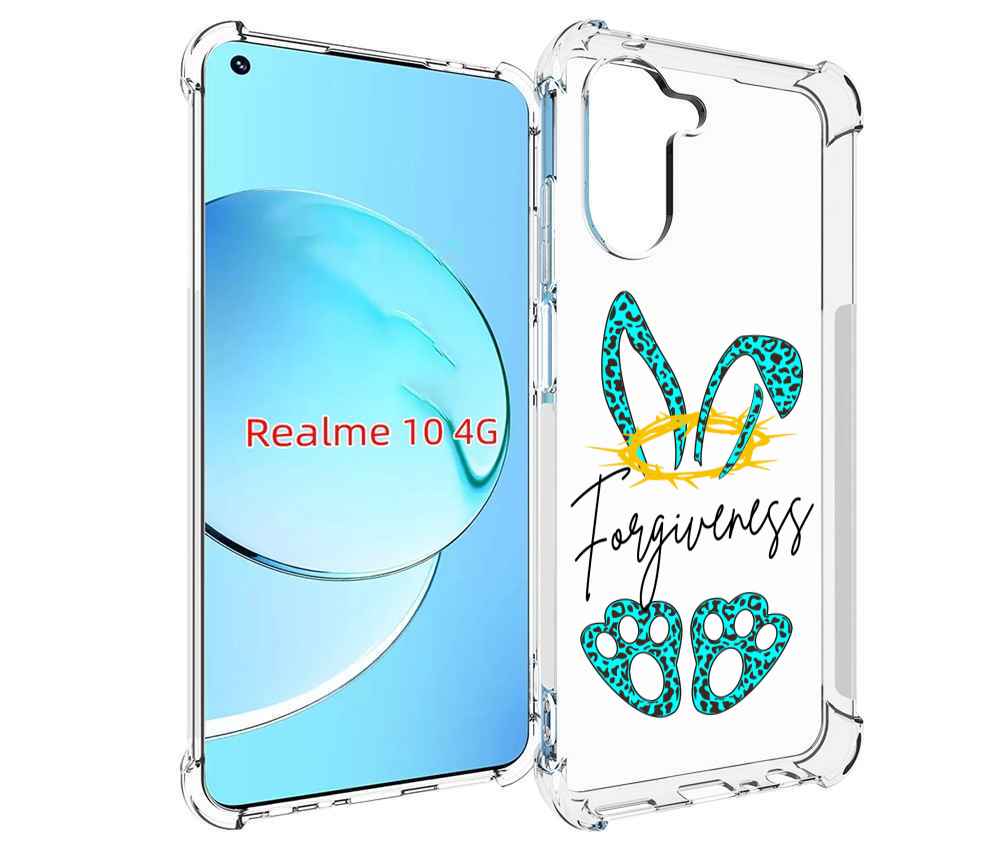 

Чехол MyPads бирюзовое лапки и ушки женский для Realme 10, Прозрачный, Tocco