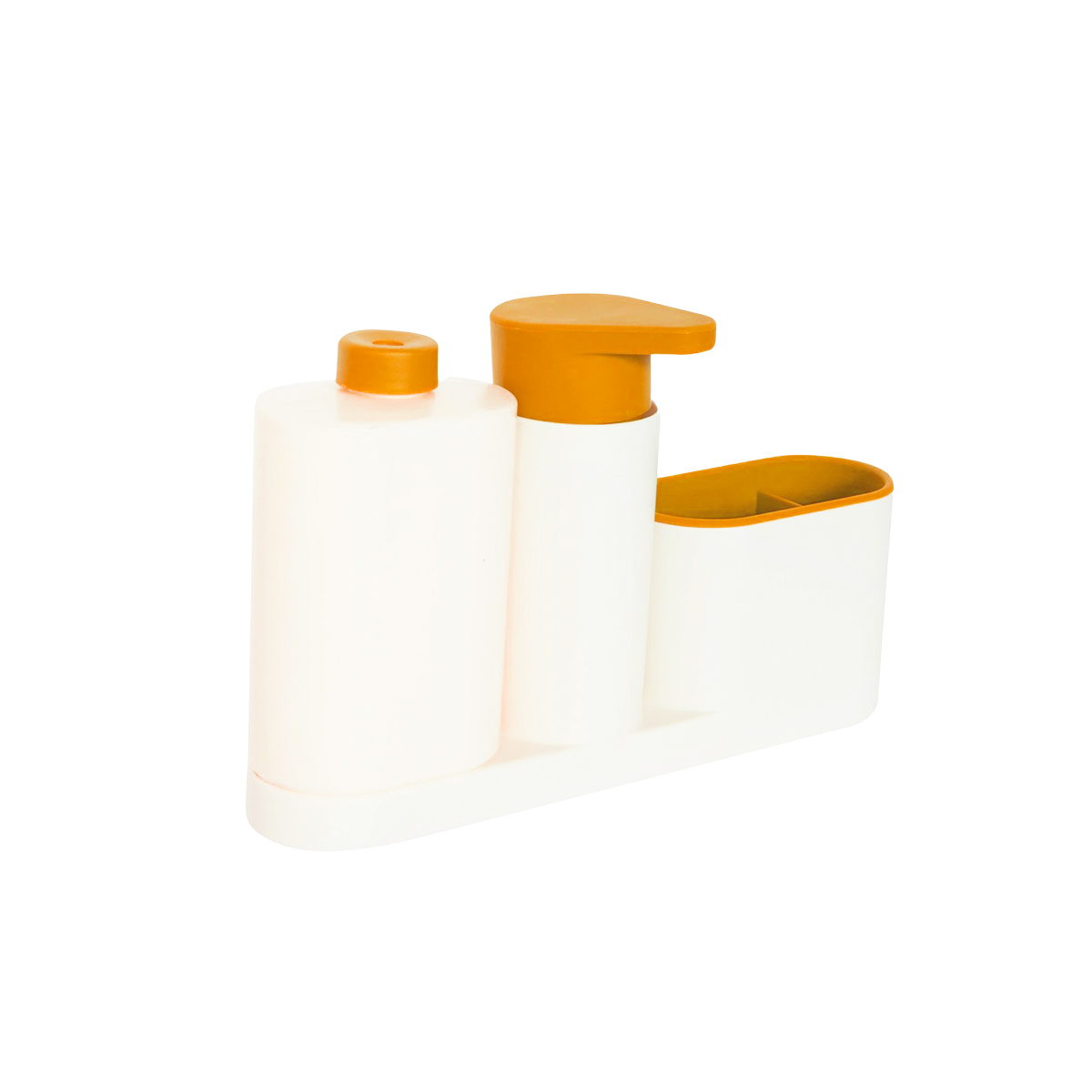 фото Органайзер для ванной с дозатором оранжевый, 27,5х6,5х17,5 см, bh-tmb3-19 bloominghome accents.
