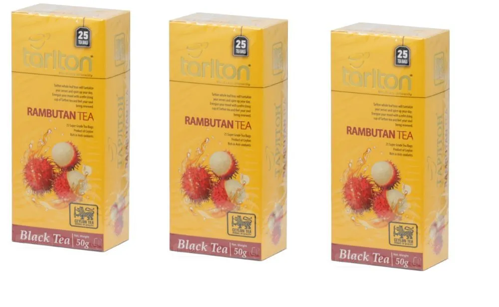 

Чай Tarlton чёрный Rambutan 25 пакетиков, 50 г х 3 шт, Rambutan