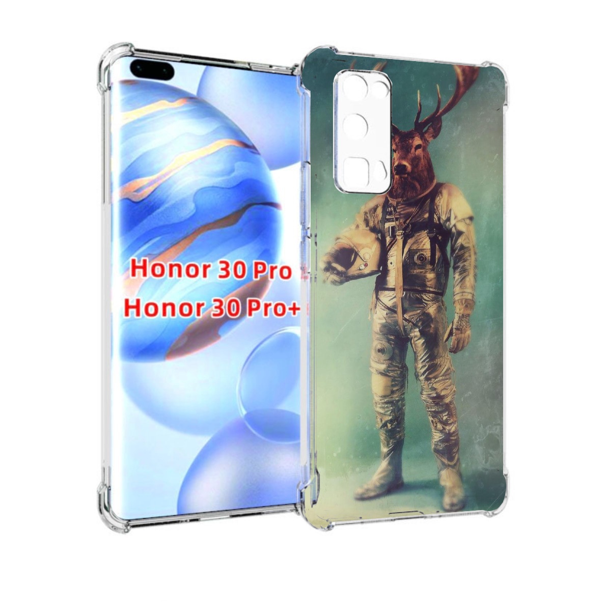 

Чехол бампер MyPads лось космонавт для Honor 30 Pro, Прозрачный, Tocco