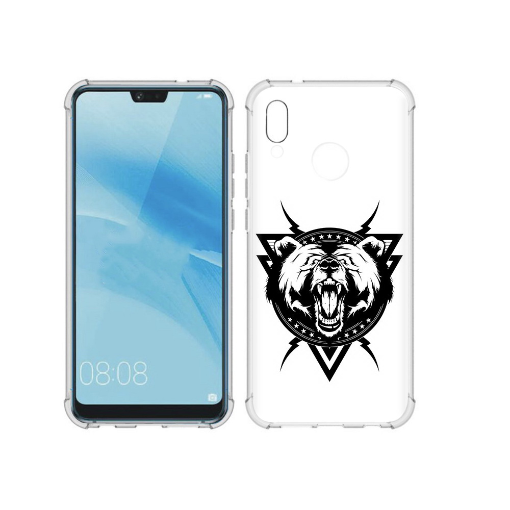 

Чехол MyPads Tocco для Huawei P20 Lite медведь в треугольнике (PT130405.51.464), Прозрачный, Tocco