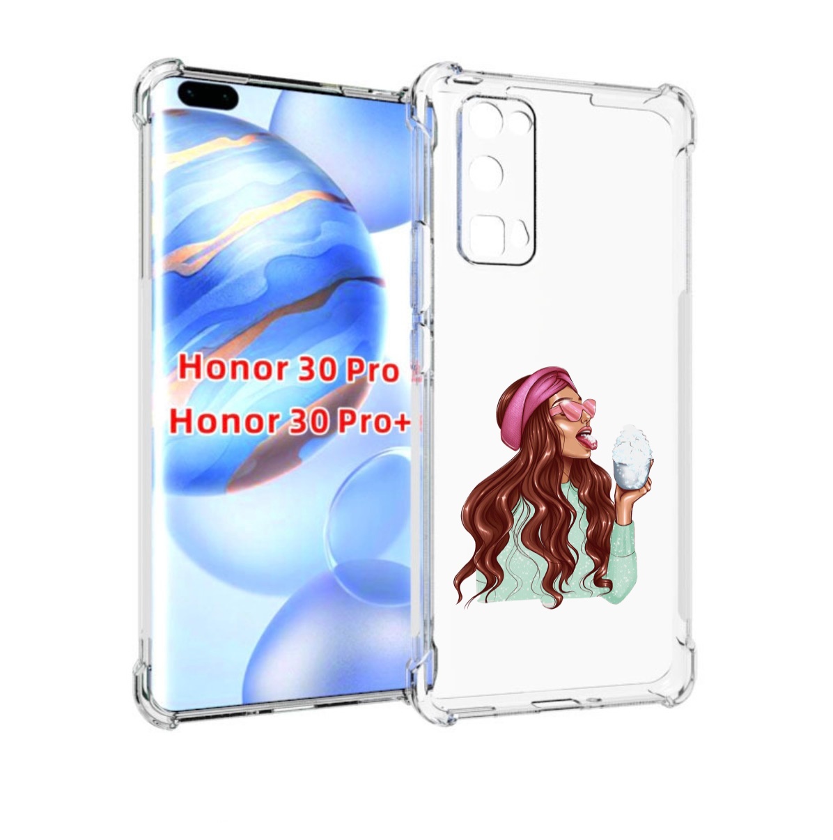 

Чехол бампер MyPads любительница-снега женский для Honor, Прозрачный, Tocco