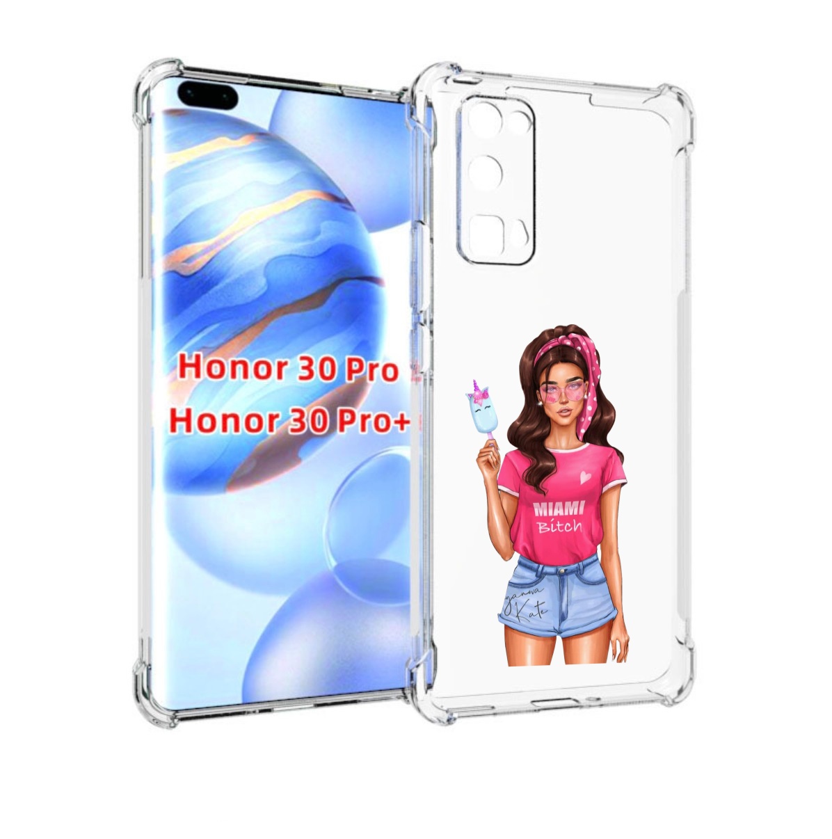 Чехол бампер MyPads майами-битч женский для Honor 30 Pro