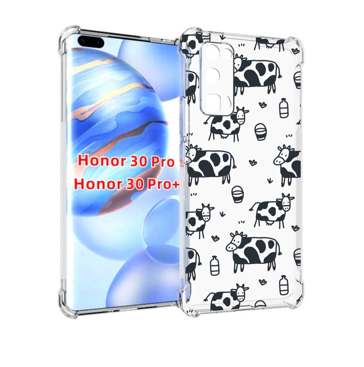 

Чехол бампер MyPads маленькие-коровки для Honor 30 Pro Honor, Прозрачный, Tocco