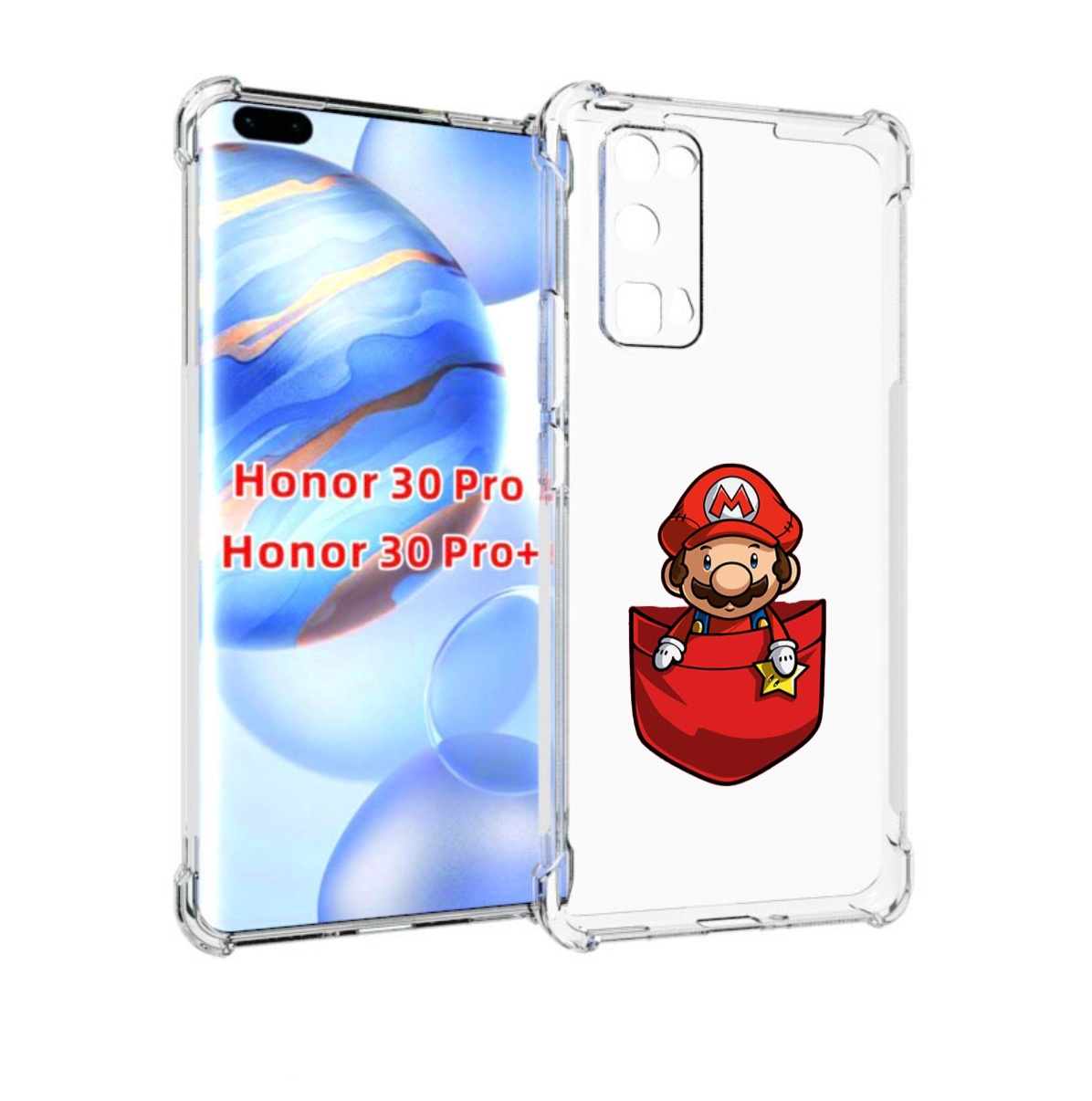 

Чехол бампер MyPads марио в кармашке детский для Honor 30, Прозрачный, Tocco