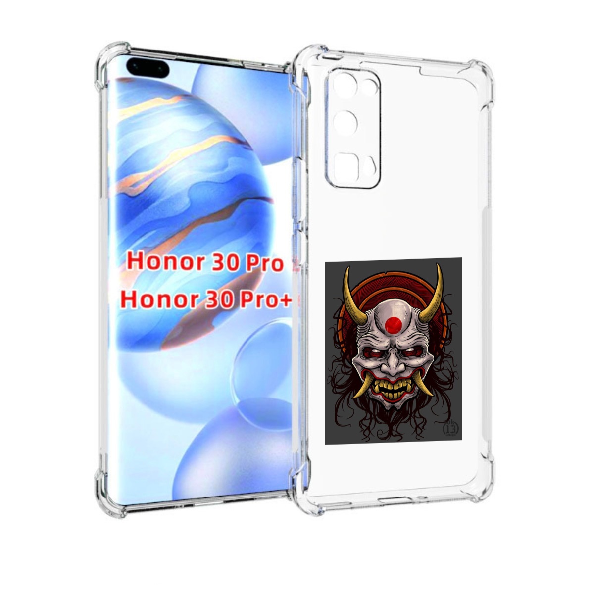 

Чехол бампер MyPads маска с клыками и рогами для Honor 30, Прозрачный, Tocco