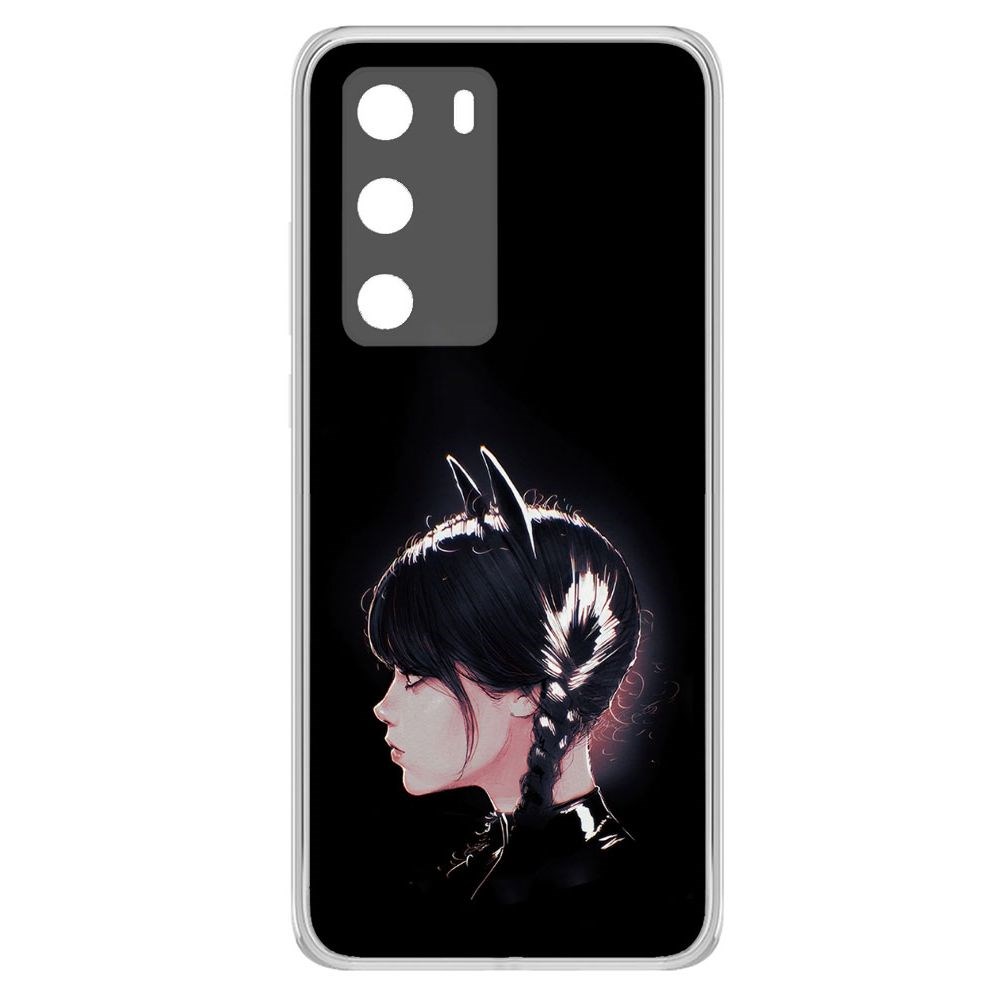 

Чехол-накладка Krutoff Clear Case Уэнсдей Аддамс - Кошка Уэнсдей для Huawei P40