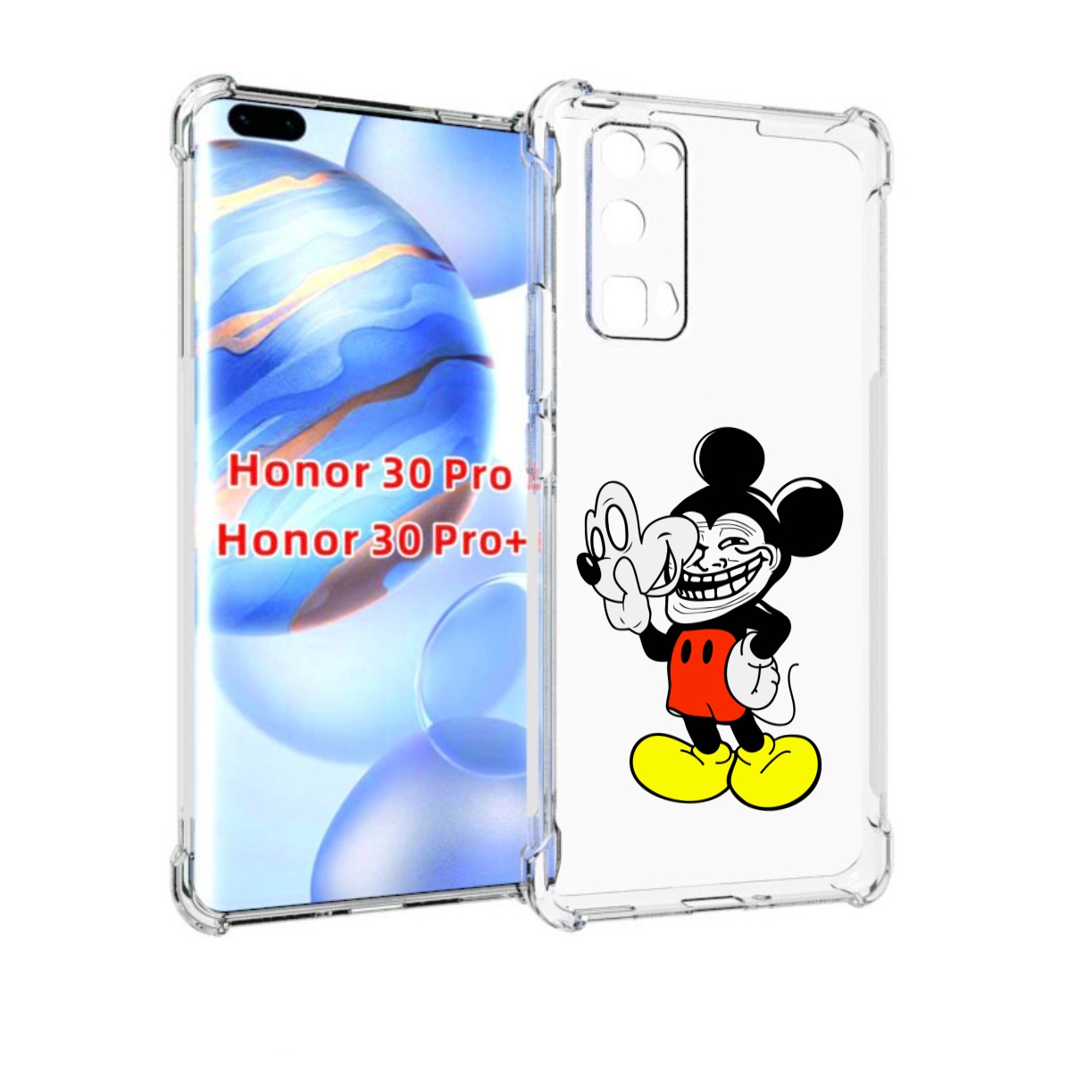 

Чехол бампер MyPads микки-маус-троллер для Honor 30 Pro, Прозрачный, Tocco