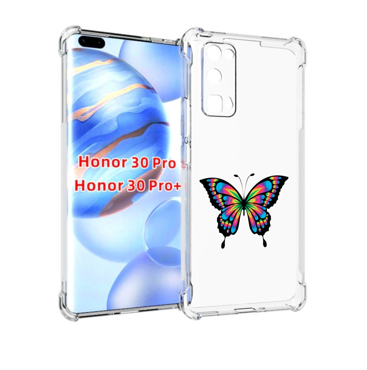 

Чехол бампер MyPads мини-бабочка для Honor 30 Pro, Прозрачный, Tocco