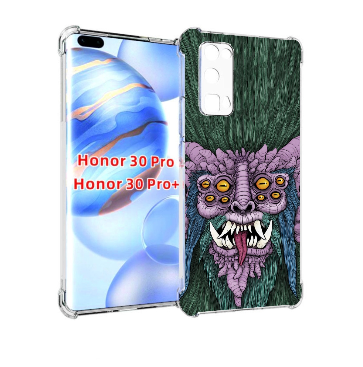 

Чехол бампер MyPads многоглазый черт для Honor 30 Pro Honor, Прозрачный, Tocco