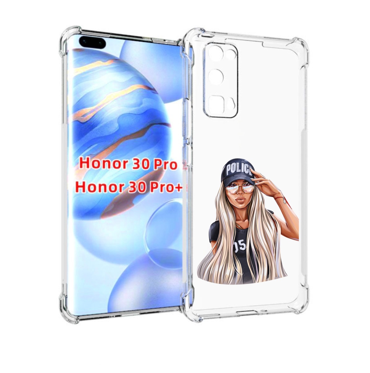 

Чехол бампер MyPads модная-девушка-арт женский для Honor, Прозрачный, Tocco