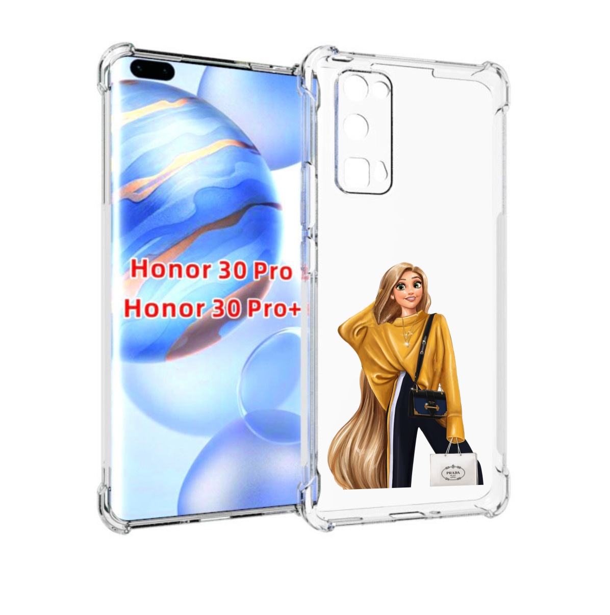 

Чехол бампер MyPads модная-рапунсель женский для Honor 30, Прозрачный, Tocco