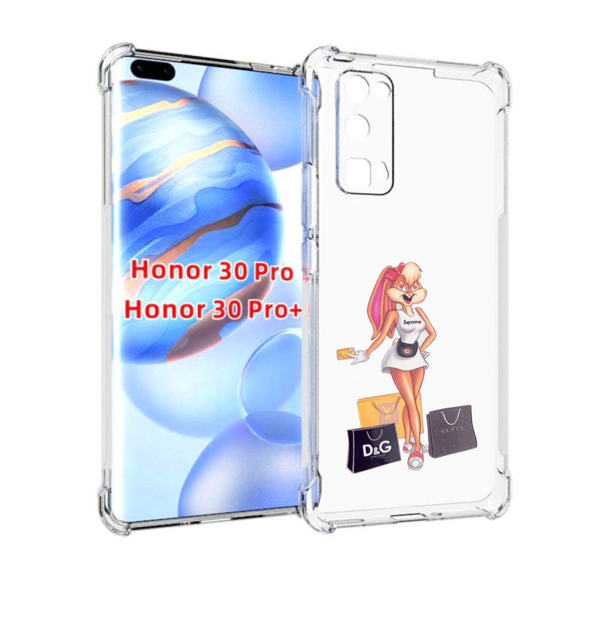 

Чехол бампер MyPads модница-зайка женский для Honor 30 Pr, Прозрачный, Tocco