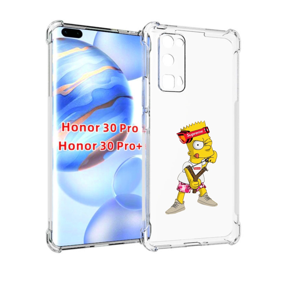

Чехол бампер MyPads модный-барт-симпсон для Honor 30 Pro, Прозрачный, Tocco