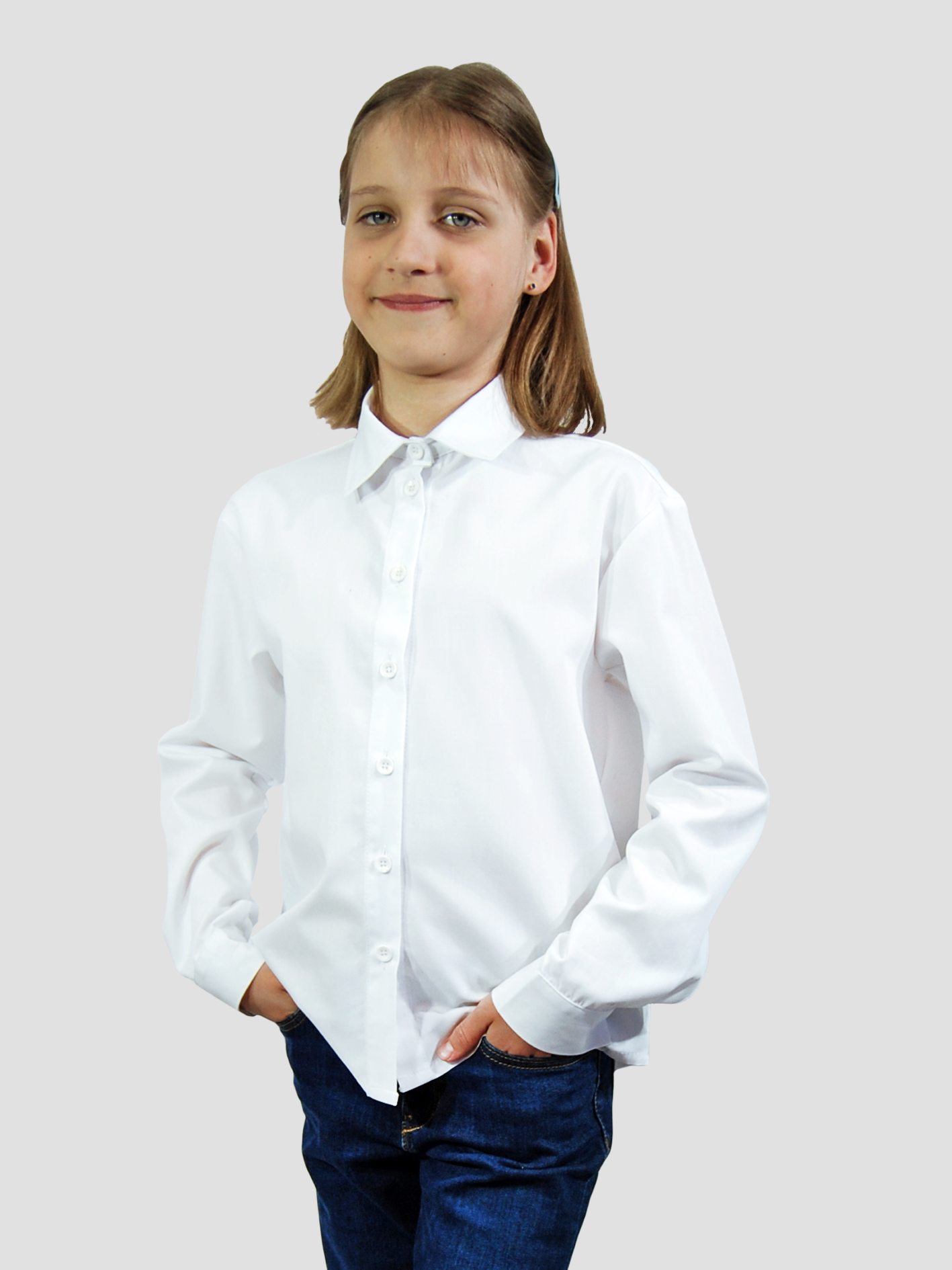 

Рубашка детская NoBrand RUB-Kids-Classic, белый, 140, RUB-Kids-Classic