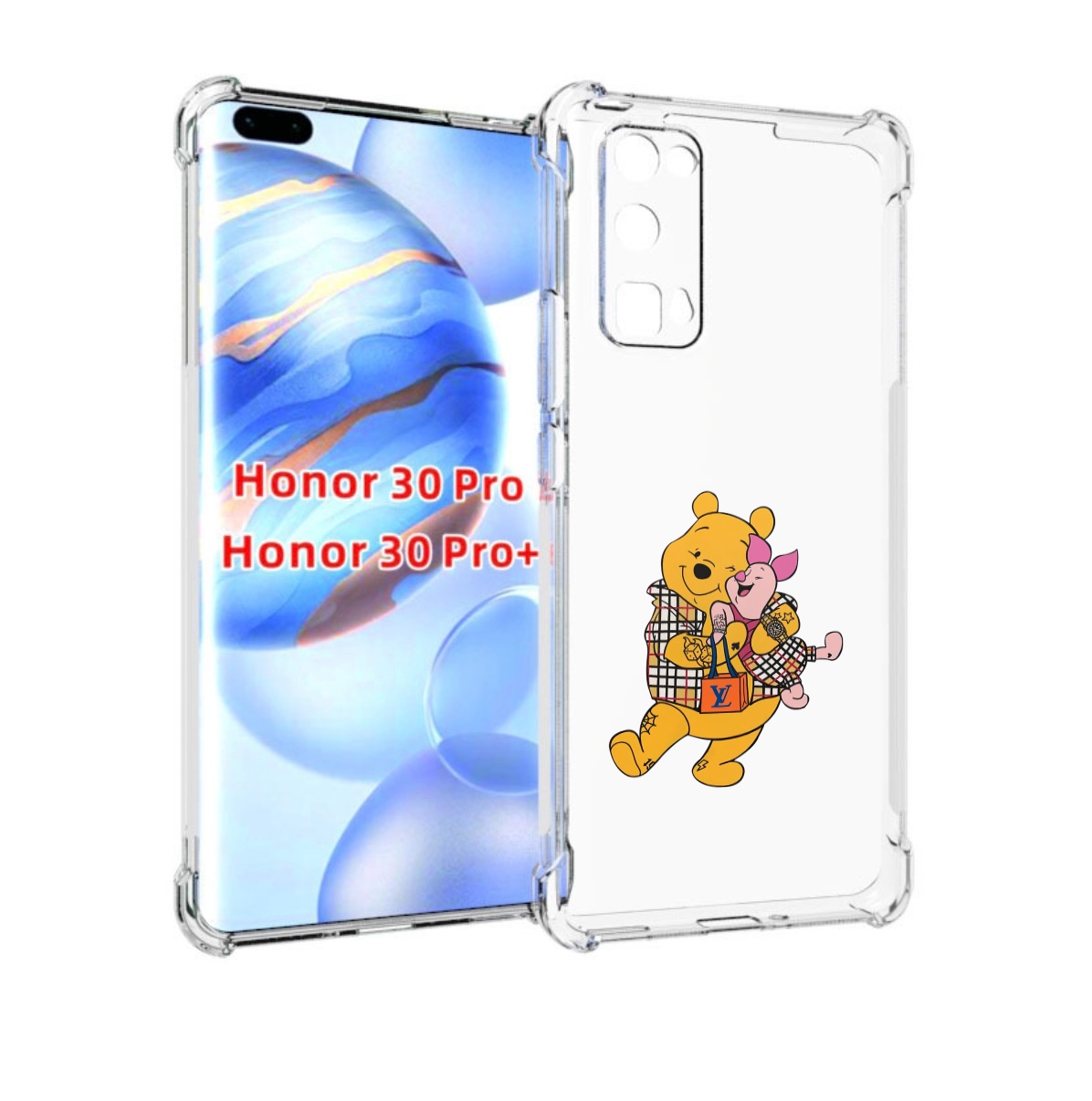 

Чехол бампер MyPads модный-медведь-из-винни-пуха для Honor, Прозрачный, Tocco