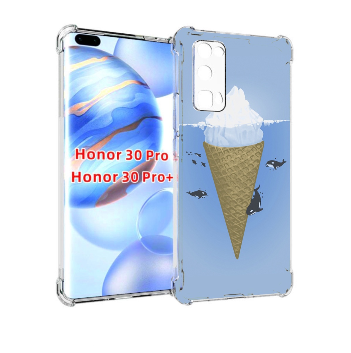 

Чехол бампер MyPads мороженное-у-косаток для Honor 30 Pro, Прозрачный, Tocco