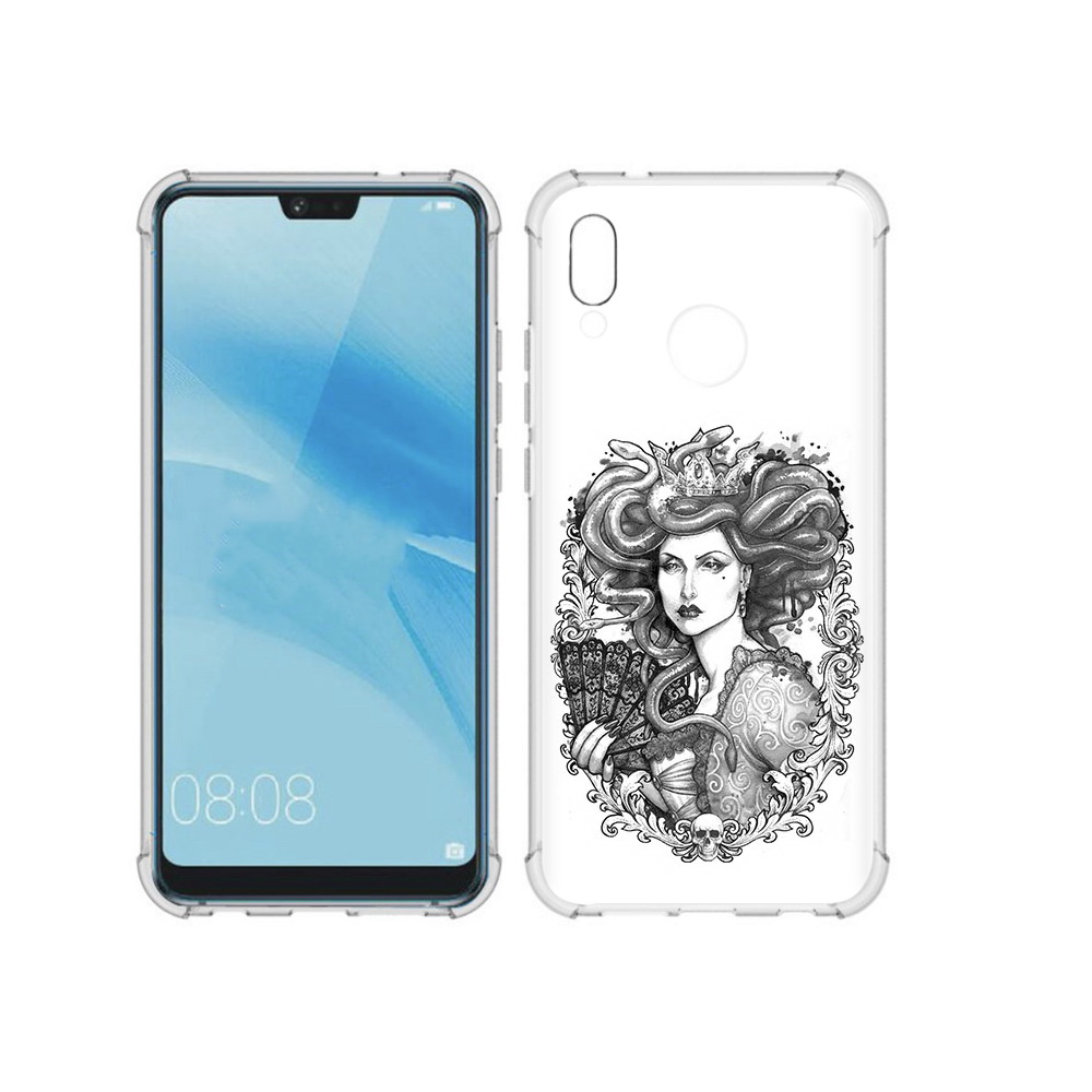 

Чехол MyPads Tocco для Huawei P20 Lite медуза черно белый (PT130405.51.472), Прозрачный, Tocco