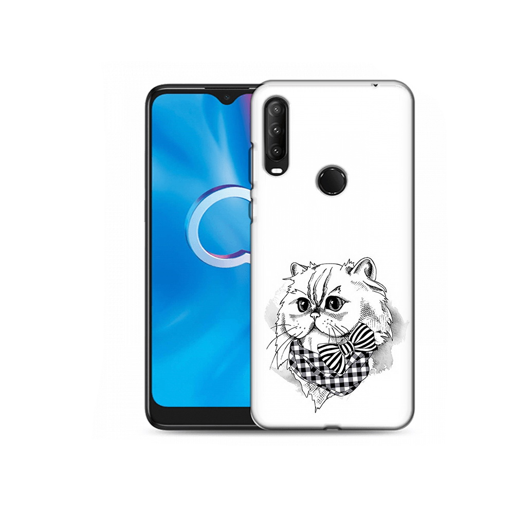 

Чехол MyPads Tocco для Alcatel 1S (2020) 5028Y нарисованная красивая кошечка, Прозрачный, Tocco