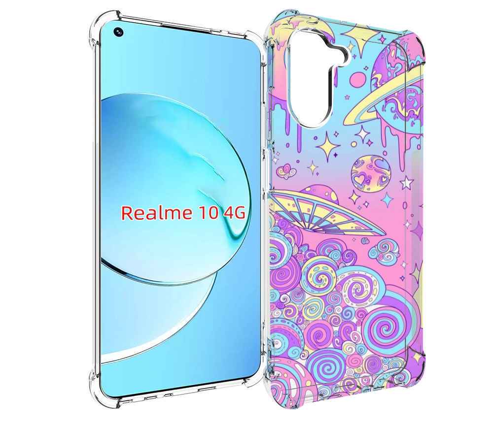

Чехол MyPads ванильные планеты для Realme 10, Прозрачный, Tocco