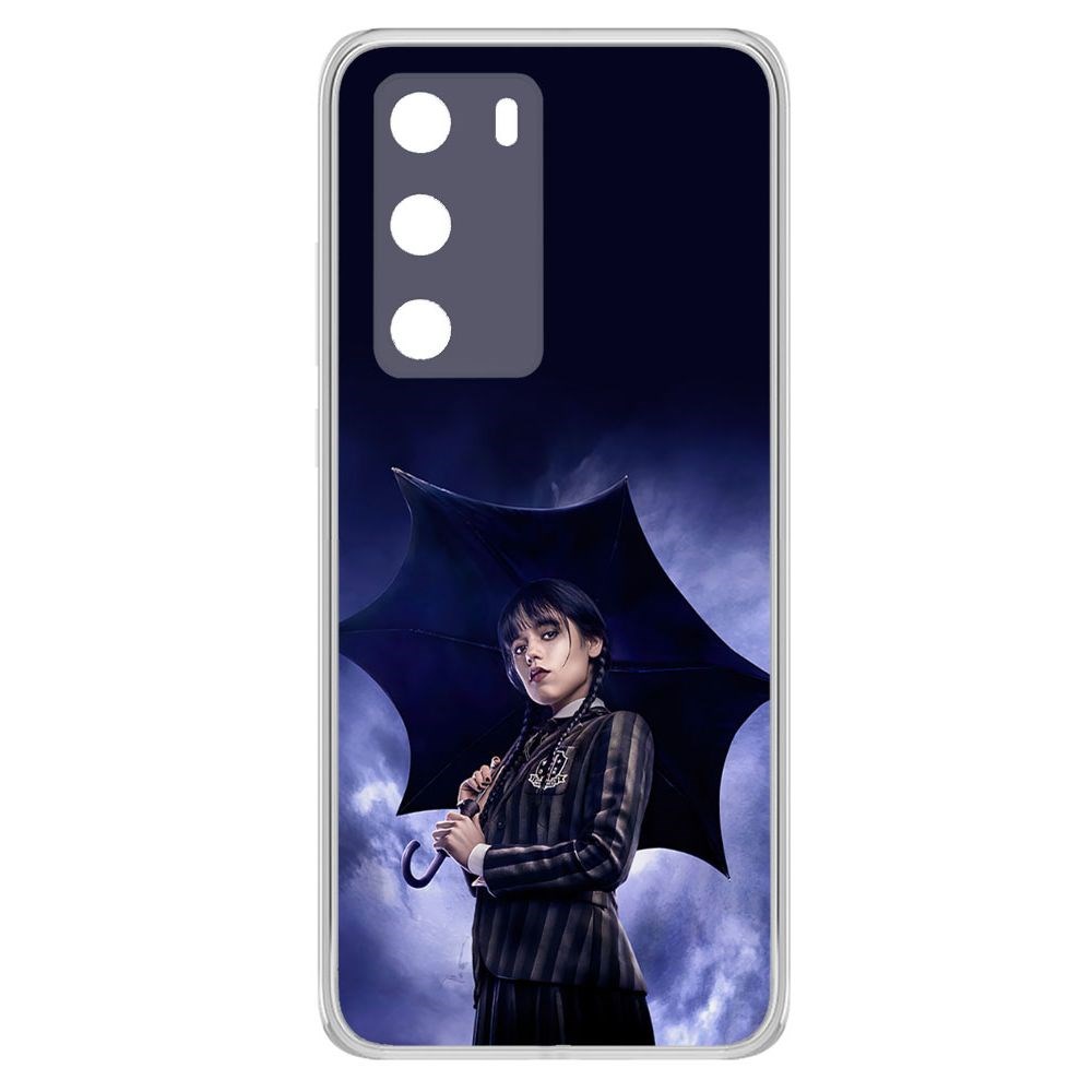 

Чехол-накладка Krutoff Clear Case Уэнсдей Аддамс - Уэнсдей под зонтом для Huawei P40