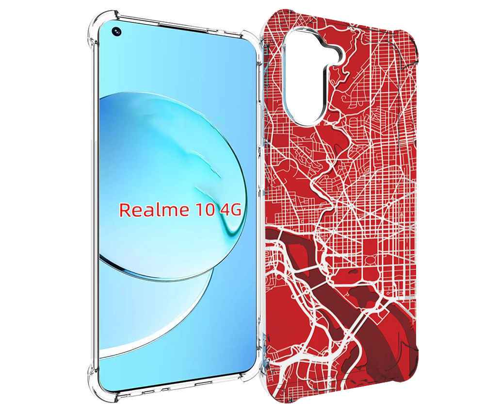 

Чехол MyPads векторная-карта для Realme 10, Прозрачный, Tocco