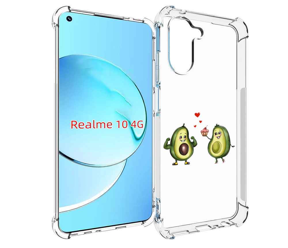 

Чехол MyPads влюбленные-авокадо для Realme 10, Прозрачный, Tocco
