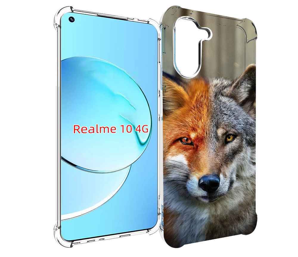 

Чехол MyPads волк-лиса для Realme 10, Прозрачный, Tocco