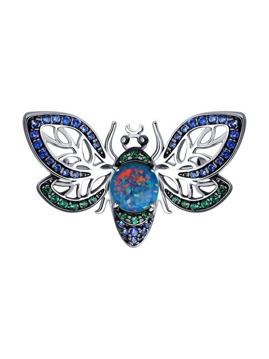 

Брошь из серебра TEO MAORI 883040004, опал искусственный\фианит, 883040004