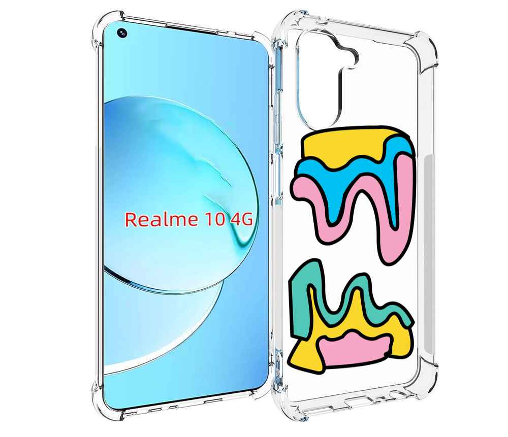 

Чехол MyPads вытекающая-абстракция для Realme 10, Прозрачный, Tocco