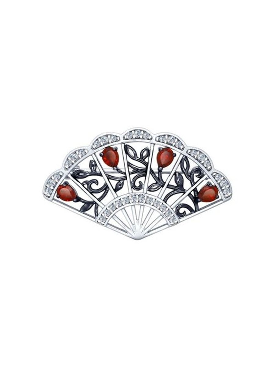 

Брошь из серебра TEO MAORI 892040048, гранат, 892040048