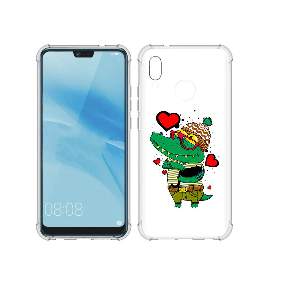 

Чехол MyPads Tocco для Huawei P20 Lite Влюбленный крокодил (PT130405.51.48), Прозрачный, Tocco