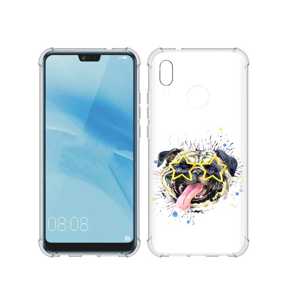 

Чехол MyPads Tocco для Huawei P20 Lite мопс боксер (PT130405.51.482), Прозрачный, Tocco