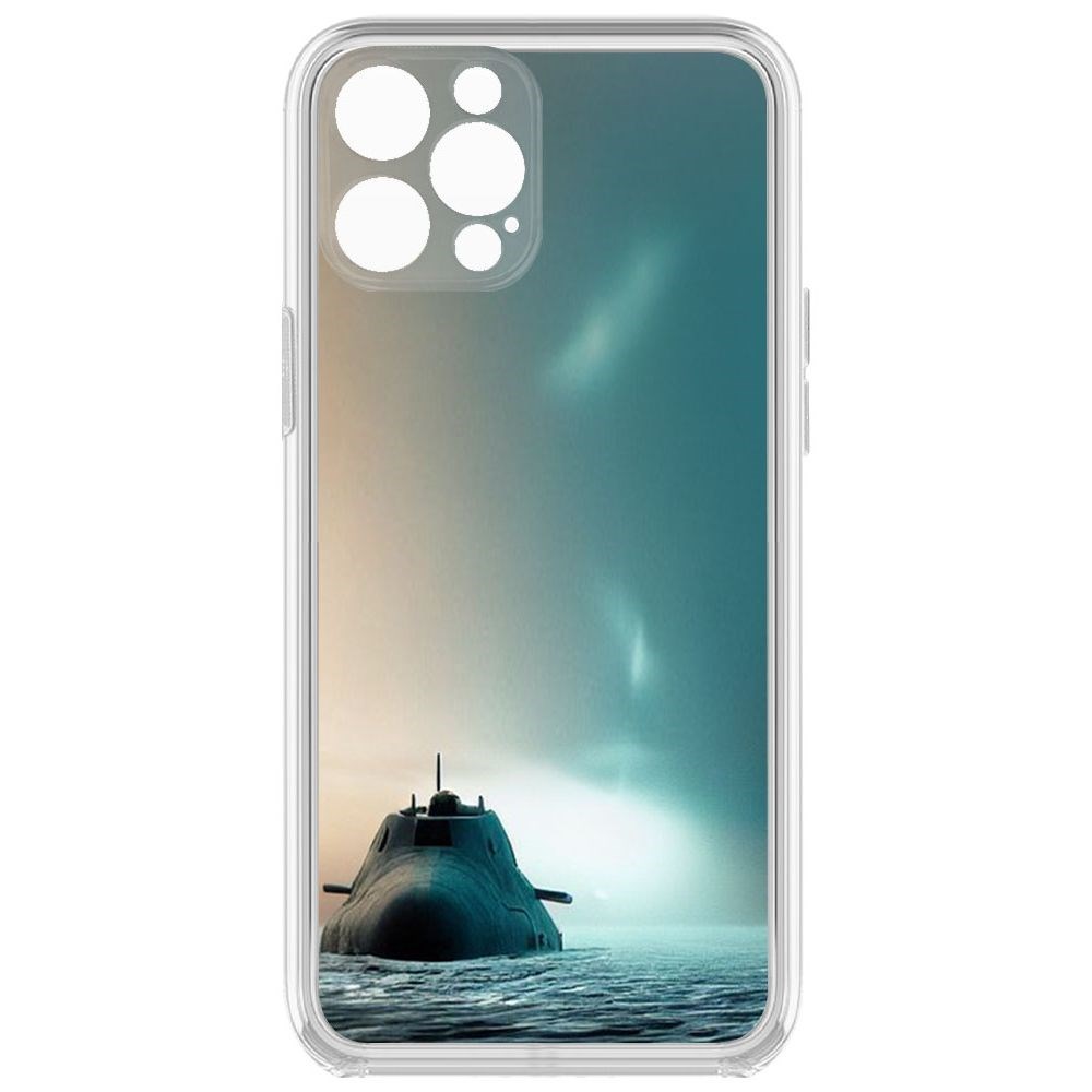 

Чехол-накладка Krutoff Clear Case Подлодка для iPhone 12 Pro с защитой камеры, Прозрачный
