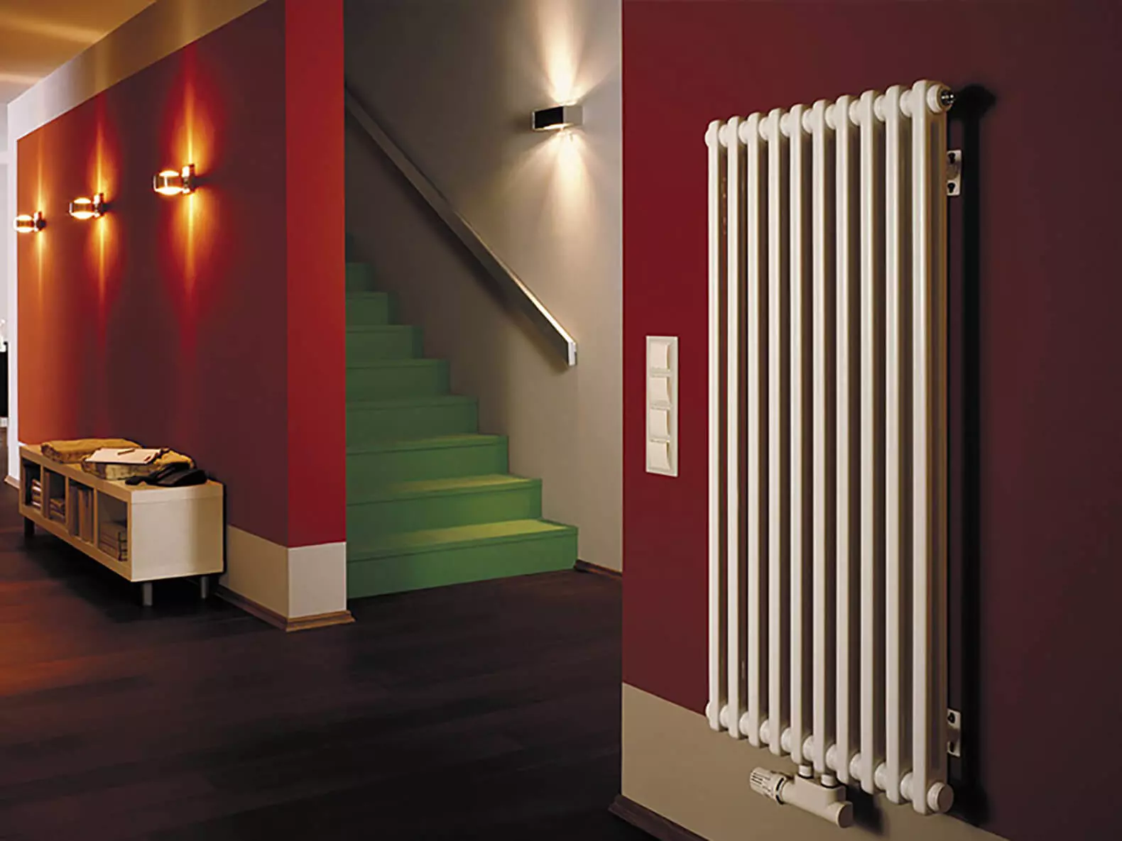 Трубчатый радиатор Purmo Delta 3120 трехтрубный 1200х500 мм,боковое/диагональное подкл.