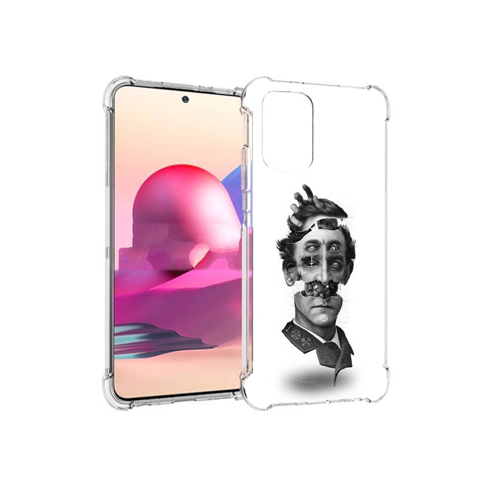

Чехол MyPads Tocco для Xiaomi Redmi Note 10S страшное лицо абстракция (PT158704.257.628), Прозрачный, Tocco