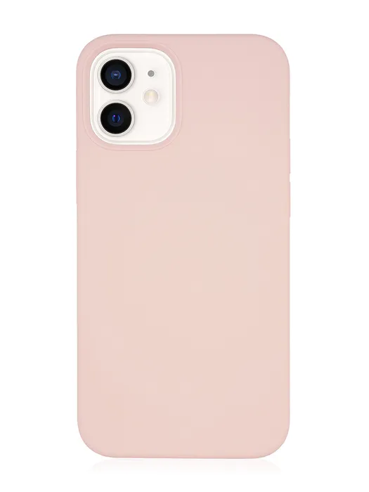 

Чехол для iPhone 12 Mini Silicone пудровый, Черный