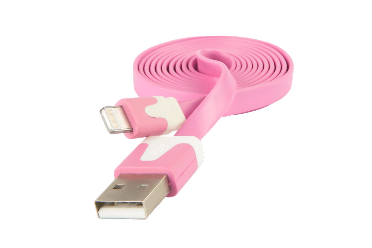 фото Кабель red line usb - 8-pin, плоский, pink