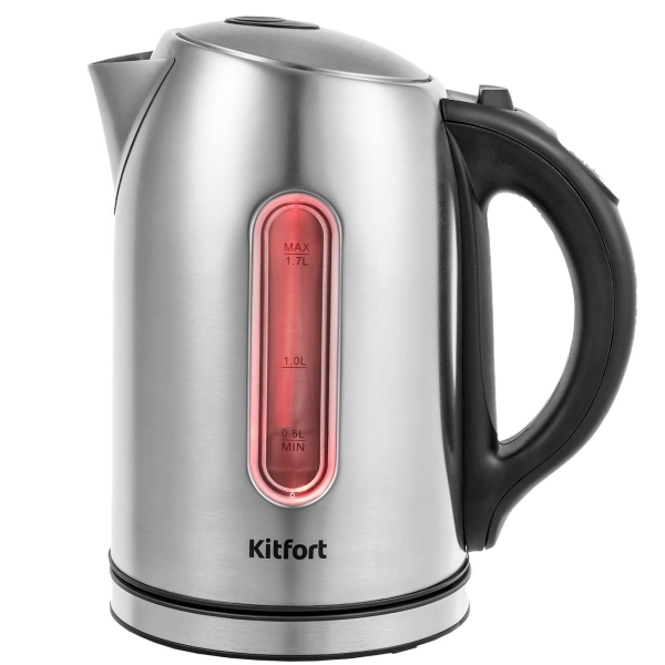 Чайник электрический Kitfort KT-6106 1.7 л серебристый электрошашлычница kitfort кт 1408 серебристый