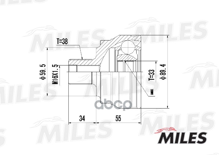 

Шрус Audi A4 1.9D-3.0 00-04 Нар. Miles GA20031