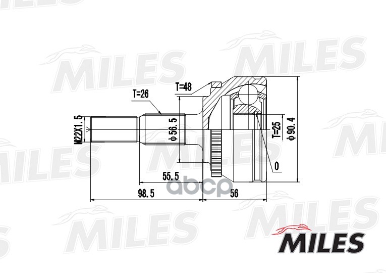 

Шрус Volvo 850/S70/S80 2.0-2.5 91-05 Нар. +Abs Miles GA20505