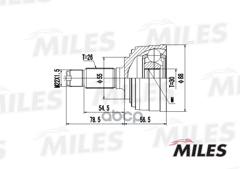 

Шрус Honda Civic/Crx/Cr-V 1.3-2.0 91- Нар. Miles GA20150