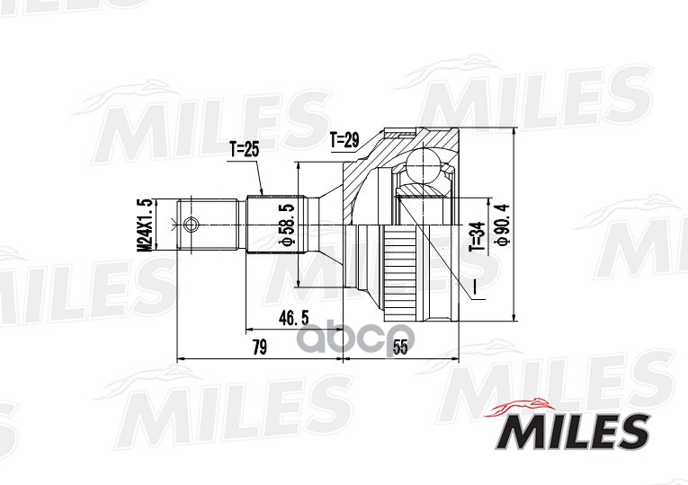 

Шрус Citroen Berlingo I/Peugeot Partner I 1.4Hdi-1.9D 96- Нар. +Abs Miles GA20053