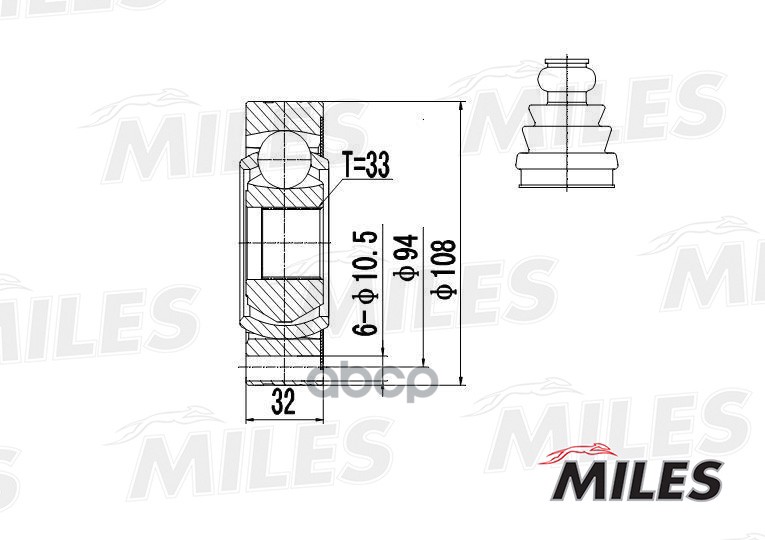 

Шрус Vw Transporter Iv 1.8-2.5 90-03 Внутр. Miles GA10035