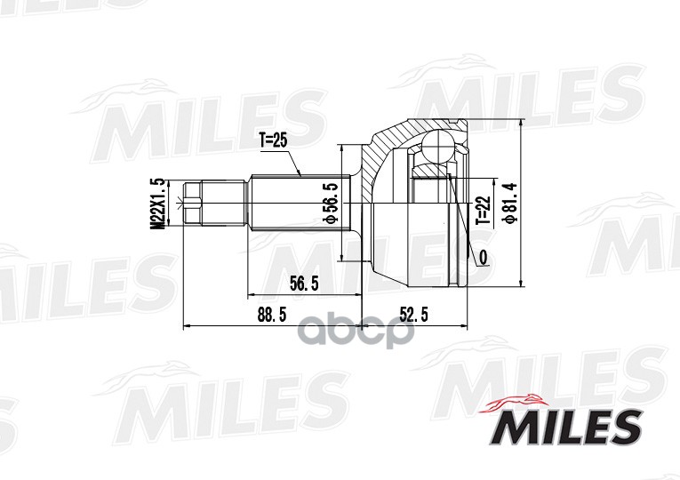 

Шрус Ford Escort V-Vii/Fiesta Iii/Puma 1.3-2.0 90-02 Нар. Miles GA20101