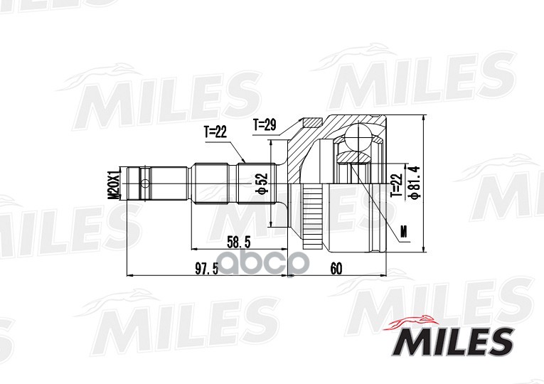 

Шрус Opel Meriva 1.6 03- Нар. (Abs) Miles ga20362